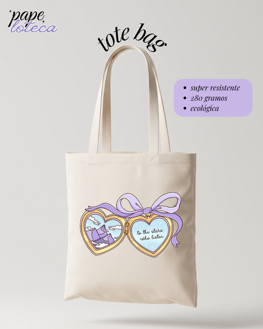 TO THE STARS HEART TOTE BAG