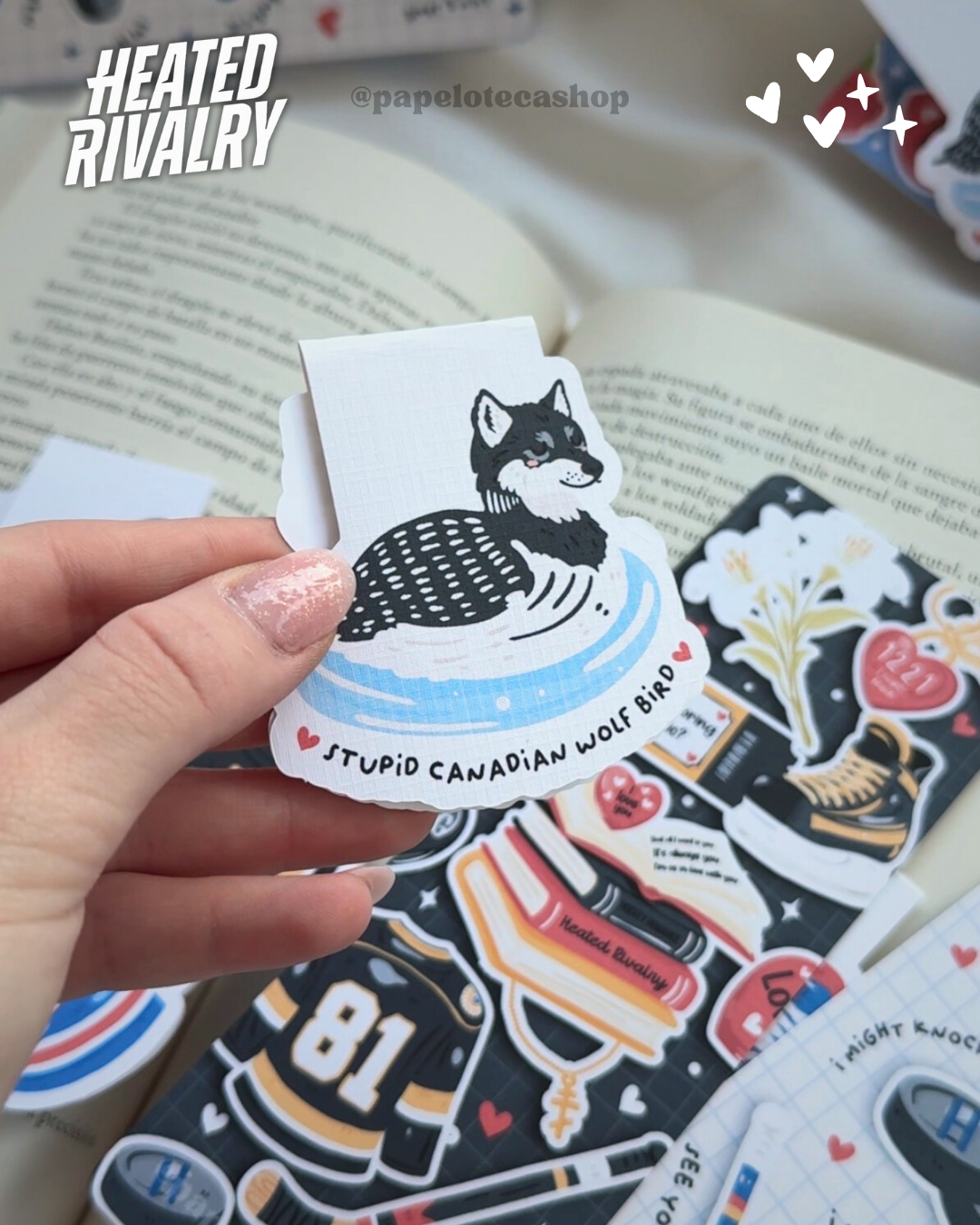 MAGNETIC BOOKMARKS HEATED RIVALRY WOLF