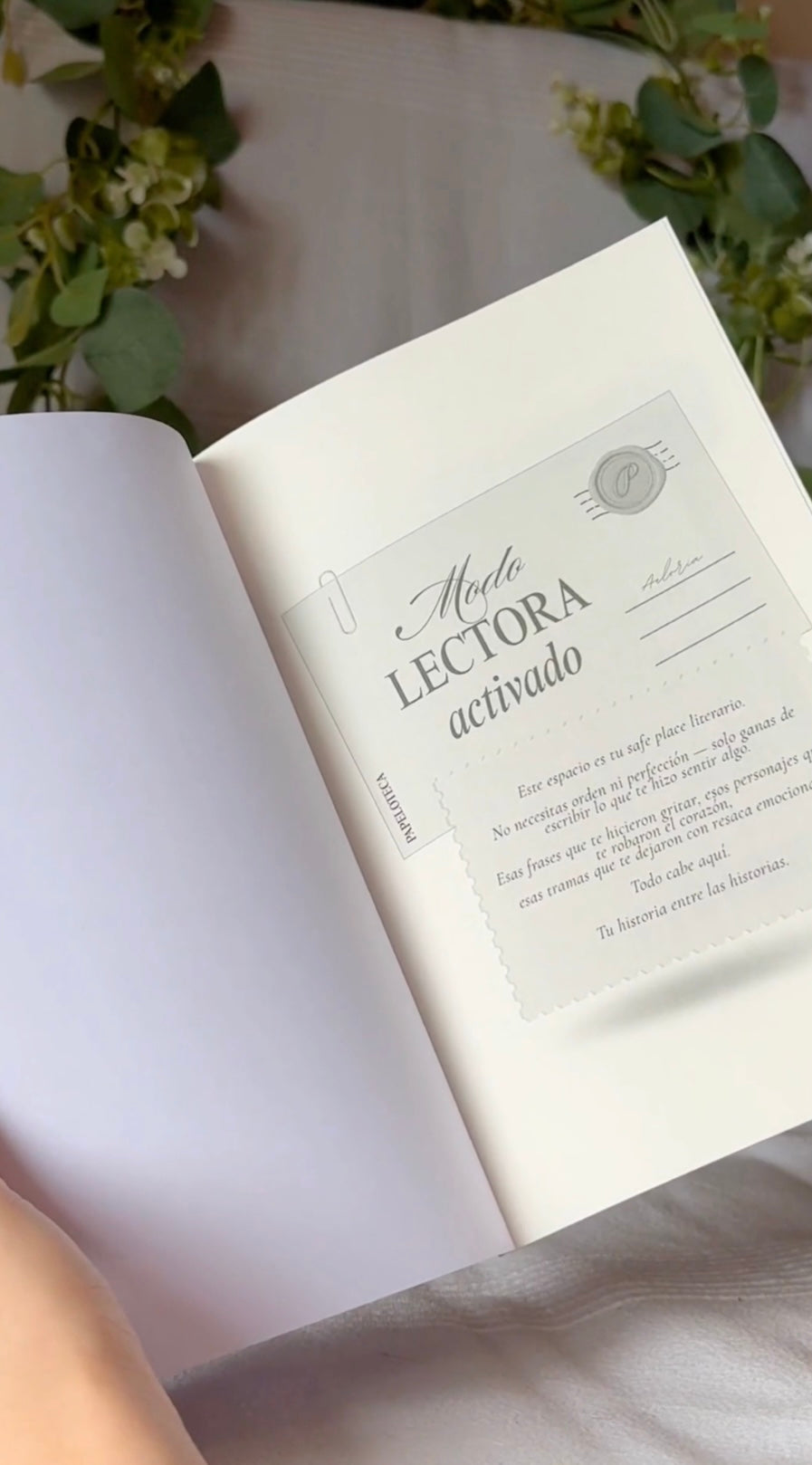 The reading journal / Diario de lectura