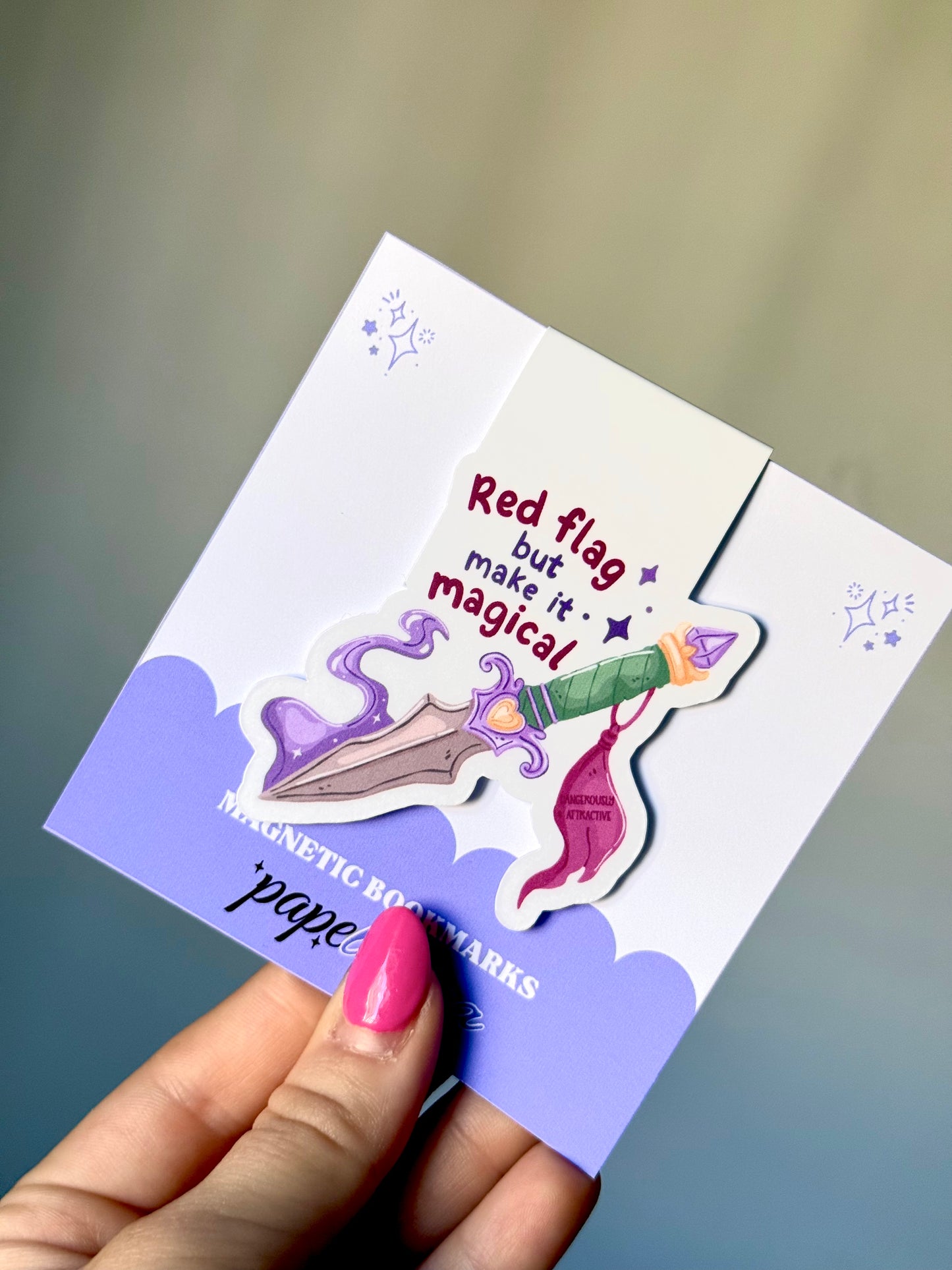 MAGNETIC BOOKMARKS RED FLAG MAGIC
